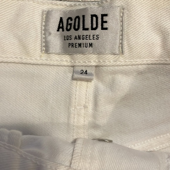 Agolde Parker Denim Short in White size 24 - Picture 3 of 4